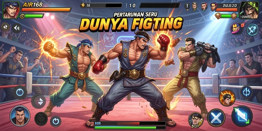 Tampilan gameplay Fighting yang mendebarkan dan penuh aksi.