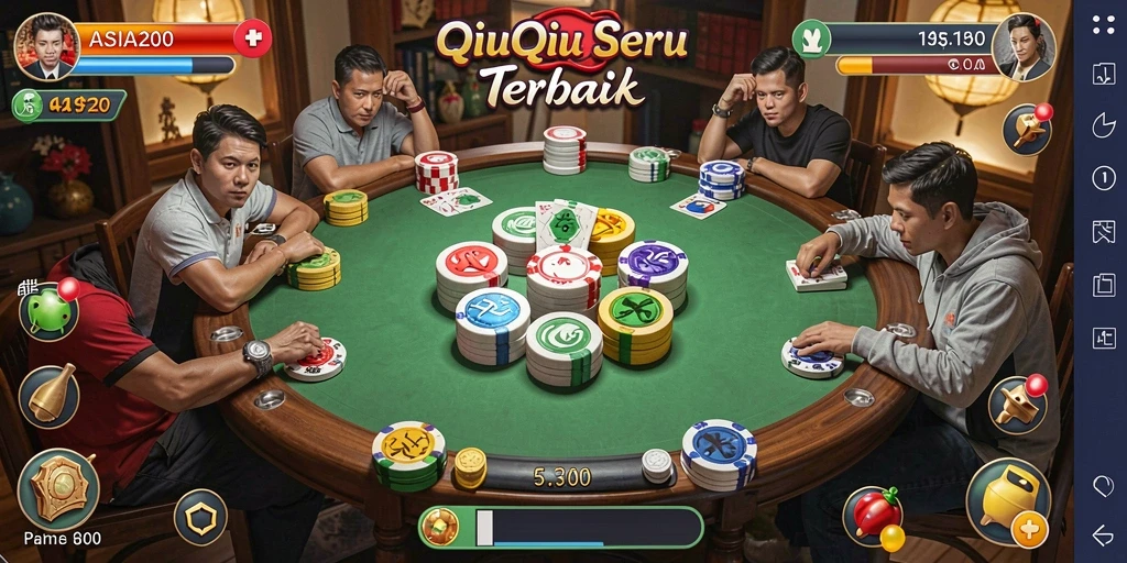 Tampilan gameplay seru QiuQiu ASIA200 dengan fitur menarik.
