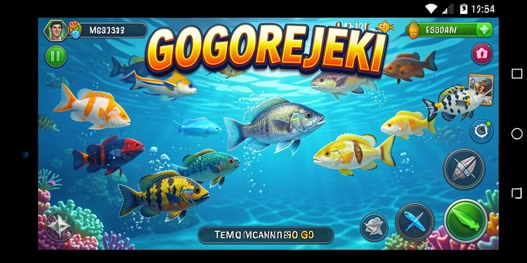 Screenshot menampilkan aksi menembak ikan seru di GOGOREJEKI.