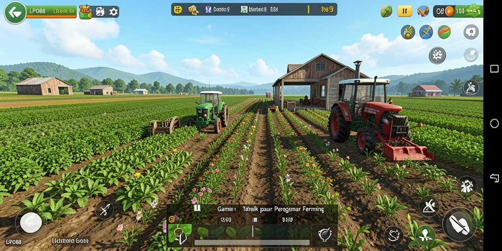 Tampilan gameplay LPO88 yang menawan saat bercocok tanam di kebun.