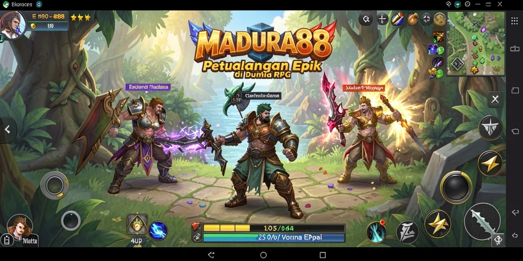 Screenshot gameplay RPG MADURA88 yang menggambarkan aksi seru.