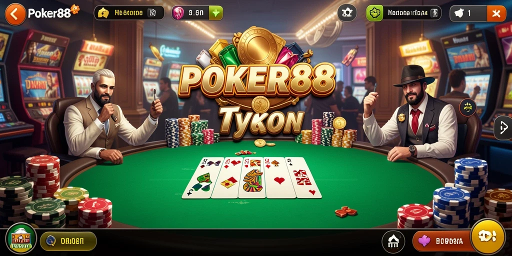 Screenshot gameplay menampilkan keseruan di POKER88.