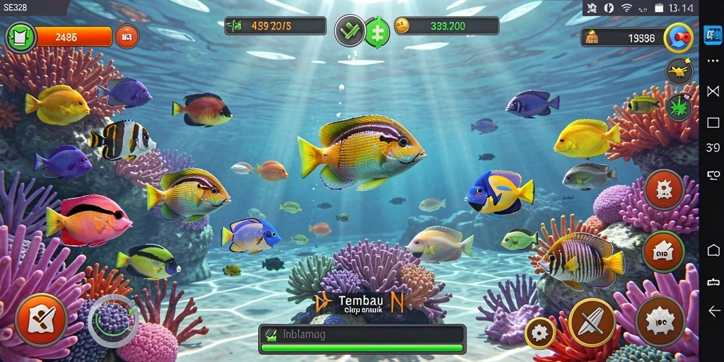 Screenshot SE328 menunjukkan keseruan dalam menangkap ikan.