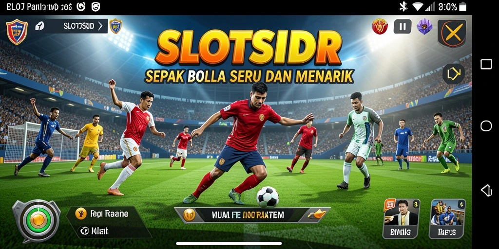 Tampilan gameplay memukau dari SLOTSIDR yang menampilkan aksi sepak bola.