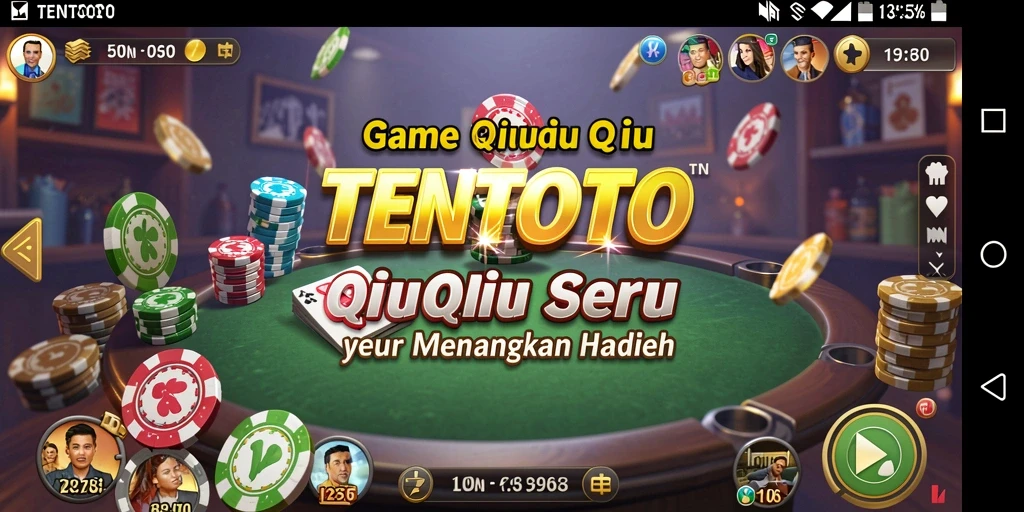 Screenshot gameplay TENTOTO dengan keseruan permainan QiuQiu.