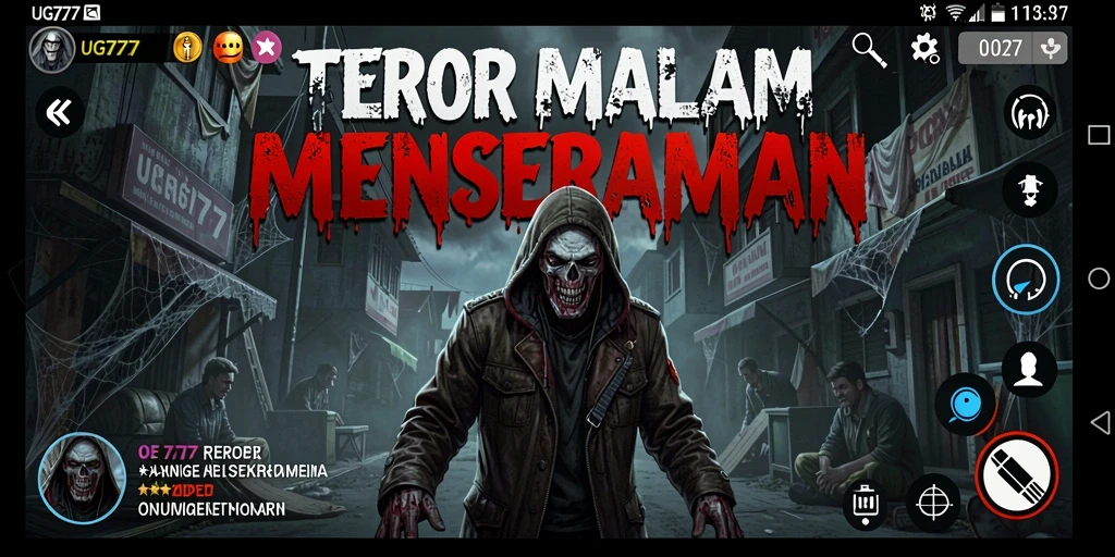 Screenshot gameplay UG777 dengan suasana horor yang mencekam.